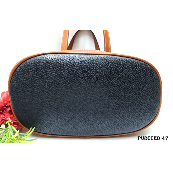 Dooney & Bourke Black Pebbled Leather Double Handles Tote Shoulder Bag - Picture 8 of 15